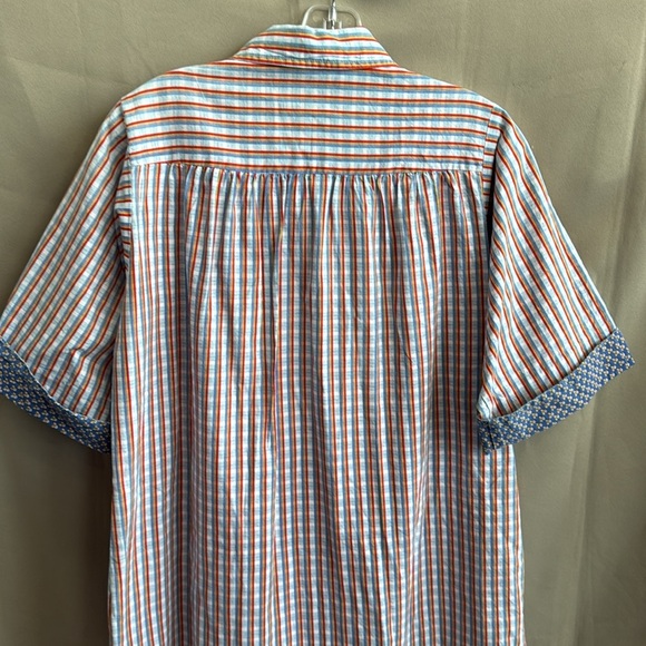 80s Vintage Plaid Snap Front House Coat L - Picture 4 of 5